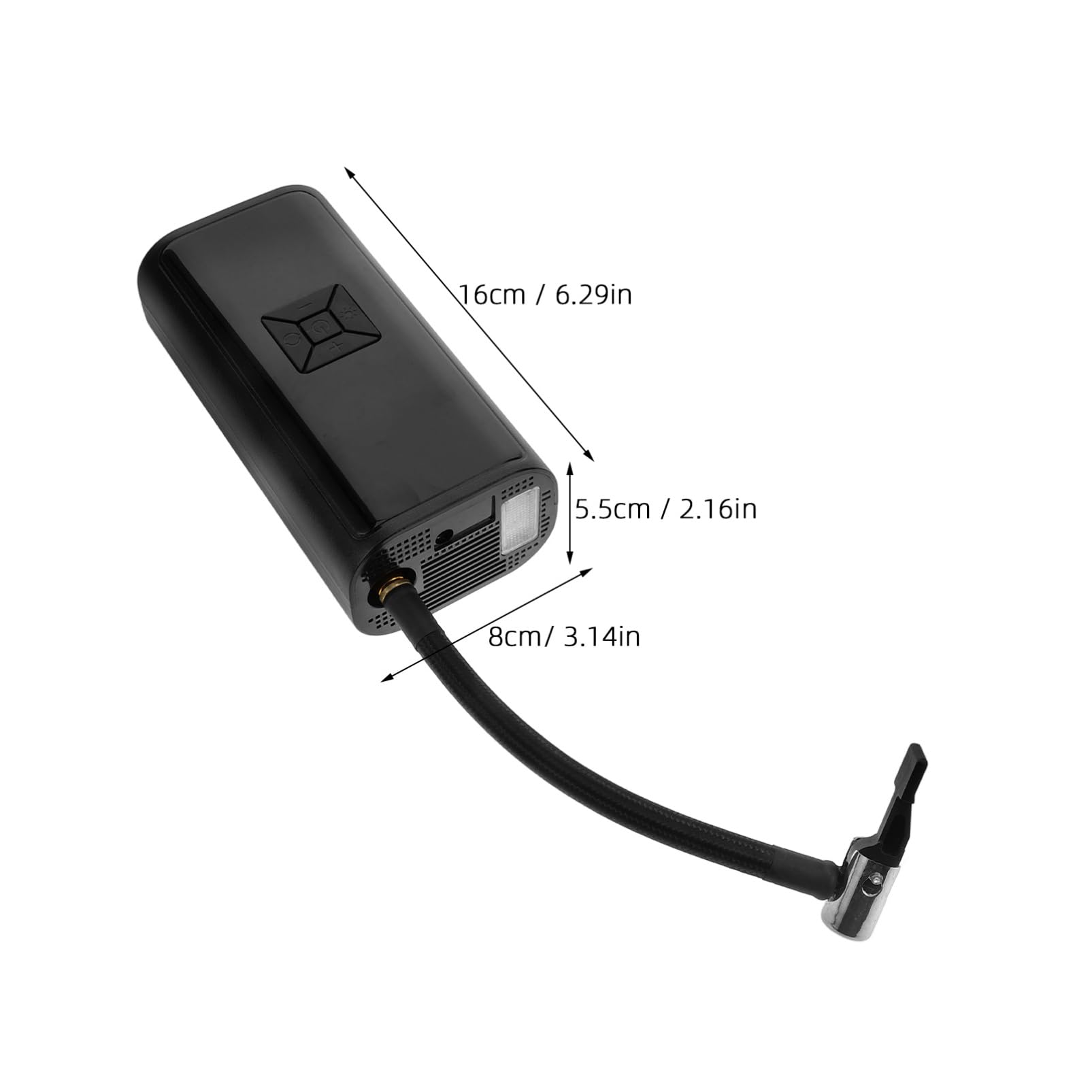 PRETYZOOM Bomba de Aire Portátil Compacta para Neumáticos de Bicicleta | 1 Juego, Negro Abs, 3 X 1500mah, Presión 3-150psi y Precisión ±1.5psi, 60w 7.4v