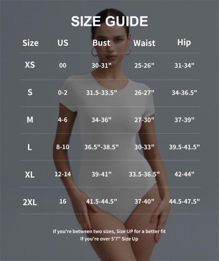 Women's Double-Lined Round Neck Short Sleeve Bodysuit Seamless T-Shirt Body Suits Basic Tops for Women - Image 6