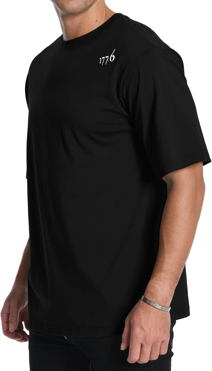 Men's Graphic Tees Short Sleeve 1776 USA Flag Crewneck Casual American Patriotic Regular T-Shirt for Men - Image 4