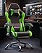 Dowinx Gaming Stuhl Bürostuhl Massage Gaming Sessel mit höhenverstellbaren Linkage-Armlehnen, ergonomischer Gamer Stuhl mit Fußstütze, gepolstert Gaming Chair 150° neigbar bis 180 kg, Grün