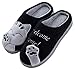 Hiver Pantoufles Maison Pantoufles Mignon Coton Peluche Chaussons Chaude Doublure Intérieur Chaussures Femme Homme Douce Accueil Slippers, Chat Noir, 43/44 EU