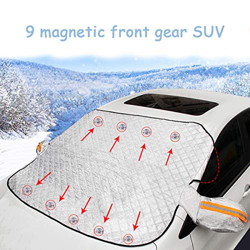 Preisvergleich Produktbild TTCPUYSA Windschutzscheibe magnetische Schneedecke, umfassende Schutzabdeckung für Autos, Windschutzscheibe Baumwolle gepolsterte, geeignet für jedes Wetter im Winter und Sommer (L 130 * 160cm)