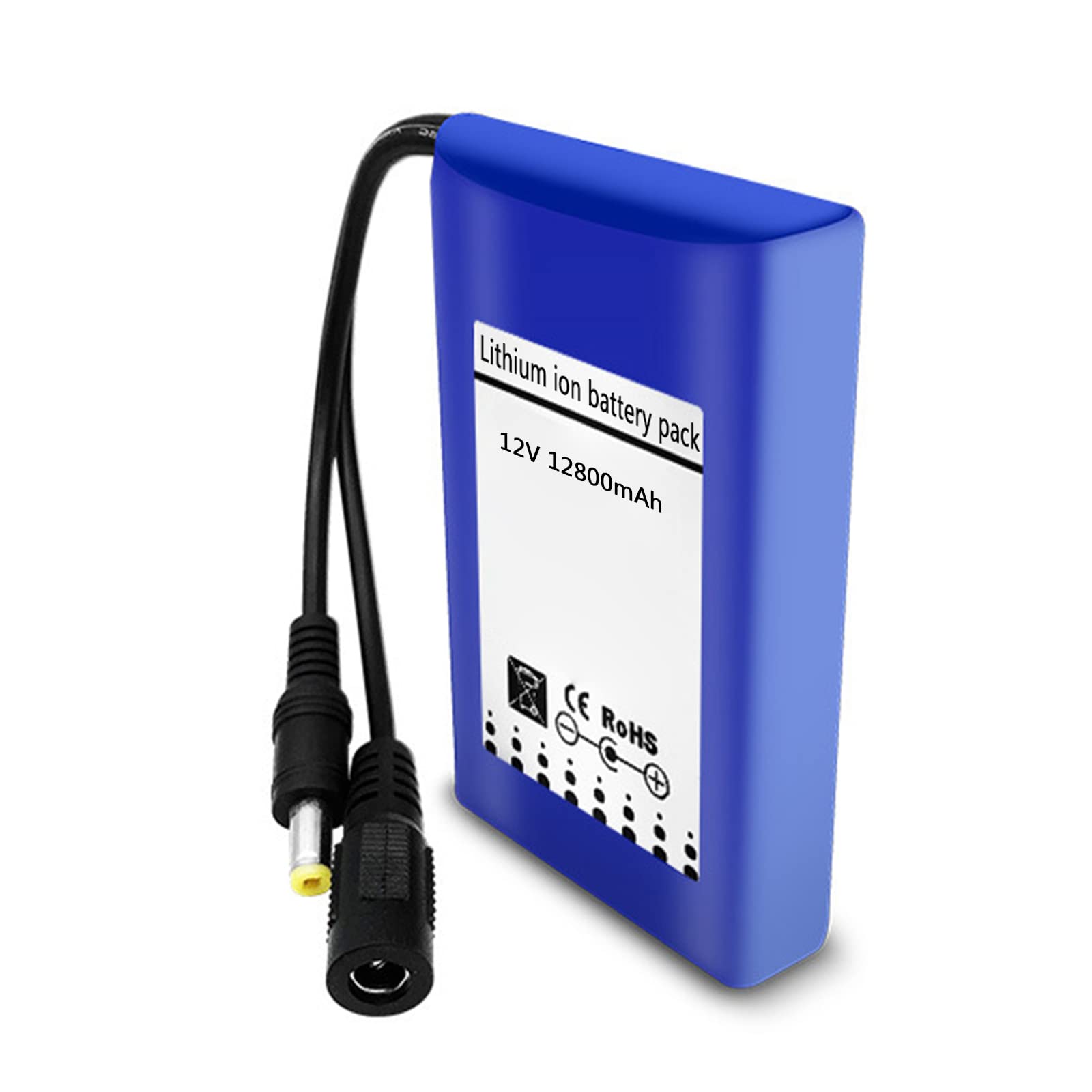 Akumulator litowo-jonowy 12 V 12800 mAh akumulator polimerowy akumulator litowy z ładowarką nadaje się do taśm świetlnych LED, zabawek elektrycznych, głośników, przyrządów elektrycznych, 12800
