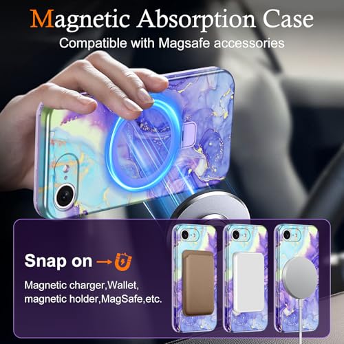 Casehas for iPhone 17e Case 2026, [Magnetic Invisible Stand] [Compatible with MagSafe] [Military Grade Drop Protection] Slim Translucent Matte Back Shockproof Protective Cover, Violet - image 3