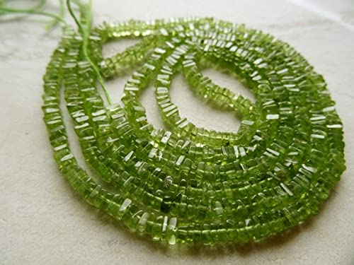 Peridot naturel carré en fil de 7 pouces pour création de bijoux uniques