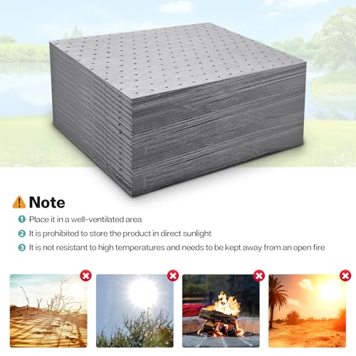 Image of 120Pcs 9.8 x 13 Inch Oil Absorbent Pads Oil Mat Water Absorbent Mat Oil Spill Mat for Absorbing Protecting Home Garage Basement Weight Dimpled Pad Replacement Automotive Accessories