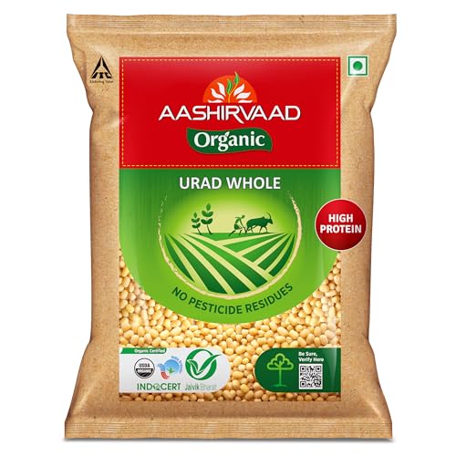 Image of Aashirvaad Organic Urad Dal (Whole), 1kg, 100% Organic Urad Dal Rich in Protein