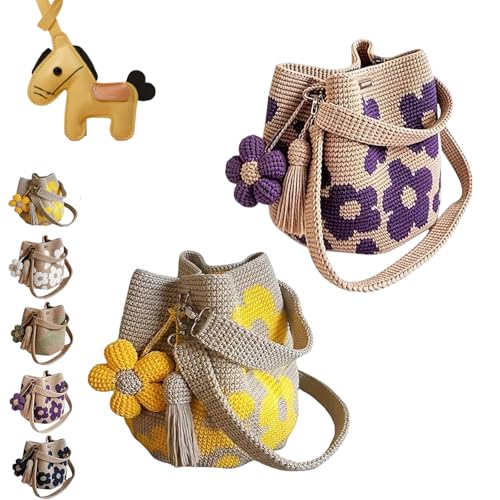 Sac bandoulière floral tricoté et sacoche été pour voyage