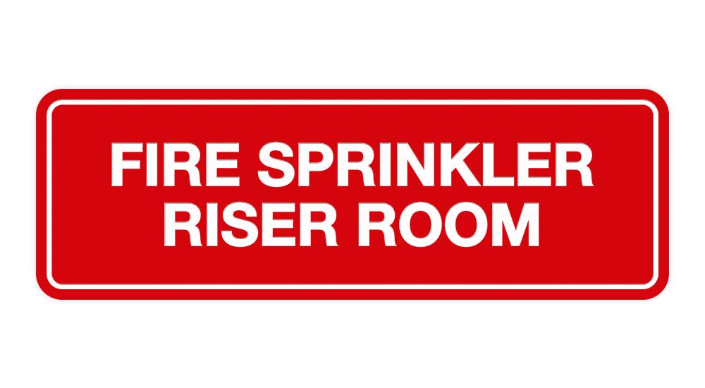 Signs ByLITA Standard Fire Sprinkler Riser Room Sign (Red) - Large (2 Pack)