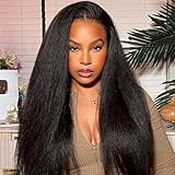 3 in 1 Half Wig Kinky Straight synthetic for Women 200% Density Glueless Wear No Lace Flip Over Half Wig Seamless Clip In Wigs (18inch)