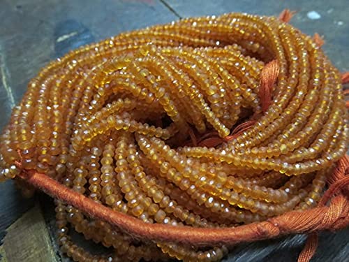 Carnelian Rondelle Beads cornaline facettée lot de 10 fils de 14 pouces 3.50mm
