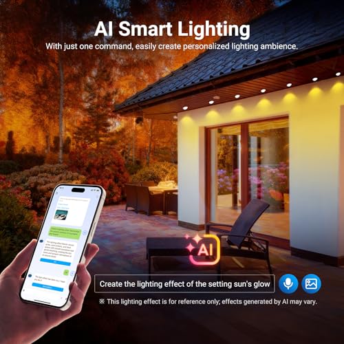 Image of NEEWER 196ft Permanent Outdoor Lights for House Decor, Smart AI RGB IC CW Outside Eaves String Christmas Lighting, 120 LED Lights, App Control 50+ Scenes IP65 Waterproof, Compatible with Alexa, NR02