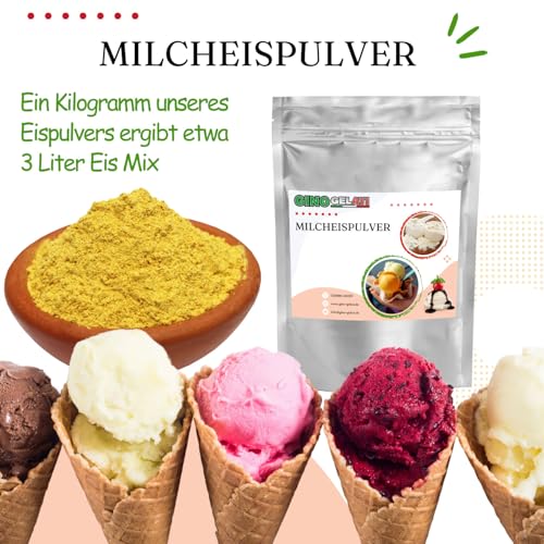 Gino Gelati Milcheis Pulver mit fruchtigem Geschmack, verschiedene Sorten, exotisches Eispulver, für Zuhause, ohne Eismaschine möglich, Made in Germany (100 Kg, Mango) – Bild 7