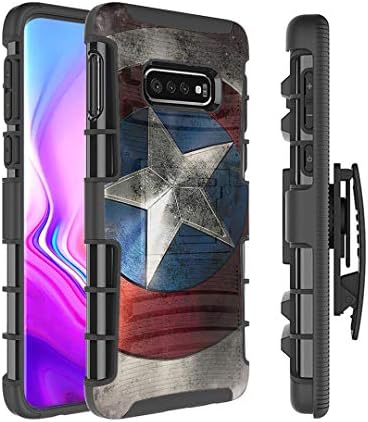 Moriko Case Compatible with Galaxy S10e [Armor Layer Drop Protection Shockproof Kickstand Holster Combo Black Case] for Samsung Galaxy S10e - (Rock Star)