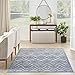 Nourison Versatile Indoor/Outdoor Denim Blue 5' x 7' Area Rug, Easy Cleaning, Non Shedding, Bed Room, Living Room, Dining Room, Deck, Backyard, Patio, High Traffic Area (5x7)