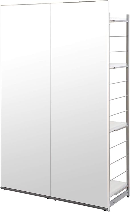 Amazon ミラー 鏡 パーテーション パーティションラック 間仕切り 衝立 ホワイト 白 幅1 高さ180 ラック 4段 棚 おしゃれ 日本製 オフィス 事務所 商談スペース ダンス ヨガ レッスン 目隠し 業務用 ホワイト 幅1 フラップシップファニチャー 介護用サイドレール