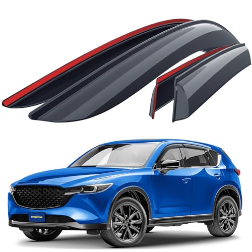 Goodyear Windabweiser für/kompatible mit Mazda CX-5 2017-2025(II) KF - Stick-on Regenabweiser - Autofenster Regenschutz - Ermöglichen Frischluft - Waschstraßenfest - Einfache Montage 4 Set DR