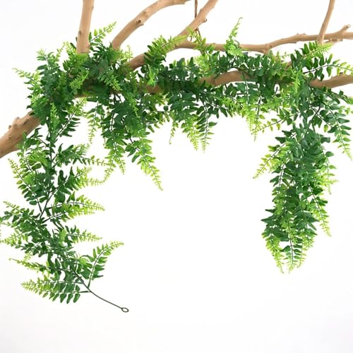 GBESTWOOW Fern Garland, Artificial Vine Fake Greenery Wedding Arch Swag Backdrop Doorways Table Runner Ivy Indoor Outdoor