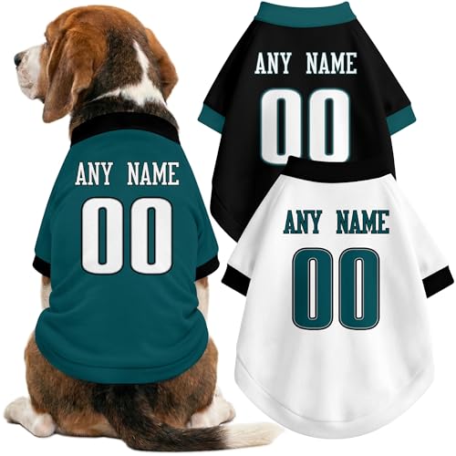 DALLASC Philadelphia Dog Clothes Jersey Style Personalized Pet T Shirt with Custom Name Number for Small Medium Large Dogs