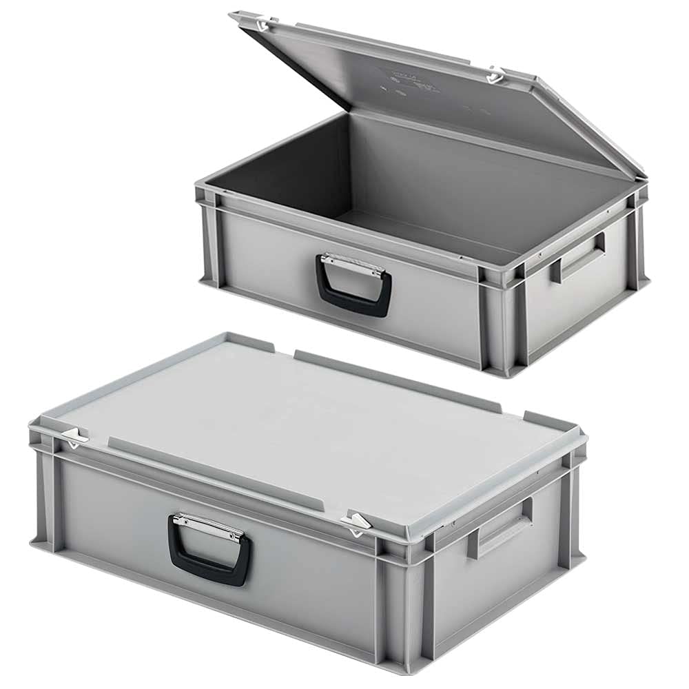 BRB 2 Eurokoffer/Gerätekoffer, stapelbar, LxBxH 600x400x185 mm, PP, grau