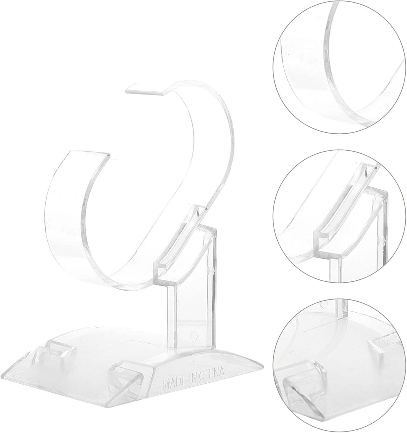 Baluue 10 Pcs Watch Display Stand Jewelry Watch Holder Rack for Store Showcase Transparent Plastic Display Rack Stand for on Dressing Table