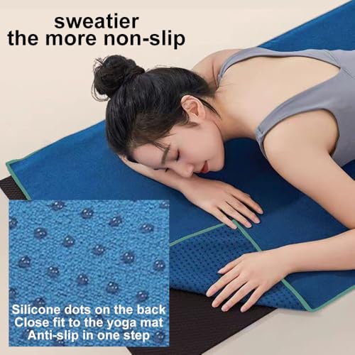 Yoga Towel Non Slip Hot Yoga Towel for Mat 24" x72" Yoga Blanket Travel Yogas Mat Towell Quick Dry Gym Fitness Mat Towell with Grip Dot Microfiber Yogas Mats Cloth Hot Mat Cloth with Mesh Carrying Bag - Image 4