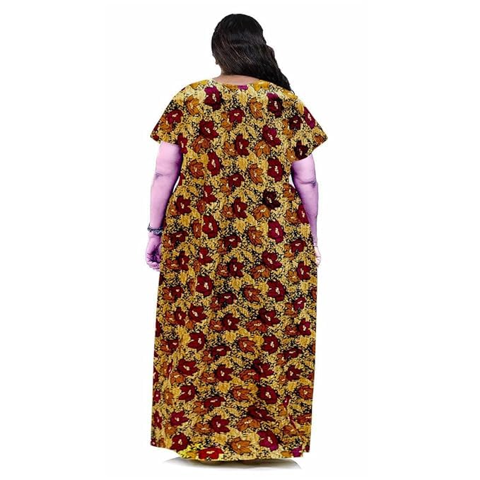 Image of Nighty for Women Cotton Printed Maxi Gown Ankle Length Nighty Night Dress Gown for Women Maxi - Free Size