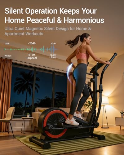 Image of Elliptical Exercise Machine with 15.5''-17'' Stride & Heart Rate Grips,Ultra Silent Magnetic Elliptical Machine for Home with 16 Levels Resistance and LCD Monitor,400 LBS Weight Capacity