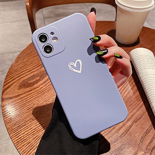 Coque arrière iPhone 13 Mini en silicone bleu antichoc motif cœur