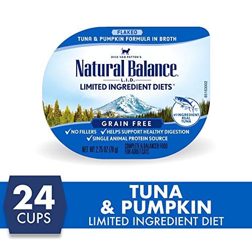 Natural Balance Limited Ingredient Diet Tuna & Pumpkin In Broth Grain-Free Wet Adult Cat Food 2.75-Oz. Cup (Pack Of 24) #TOP2
