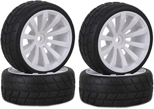 LAFEINA Juego de neumáticos y ruedas de goma para 110 escala RC Touring Racing On Road Car HSP HPI