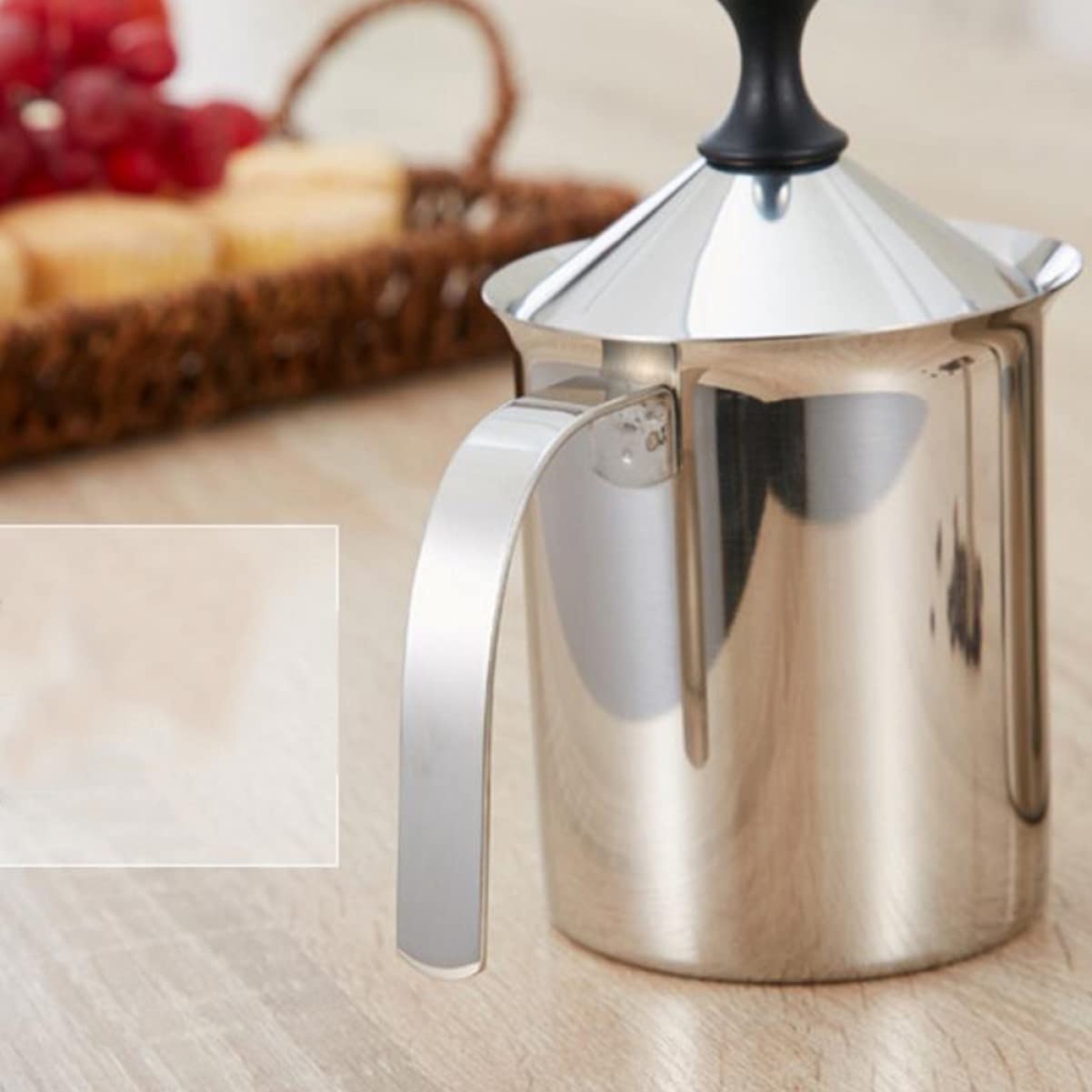 OUNONA 800cc Batidora Leche Espumador De Leche Manual Duradero Resistente Al Calor Para Hogar y Cafetería