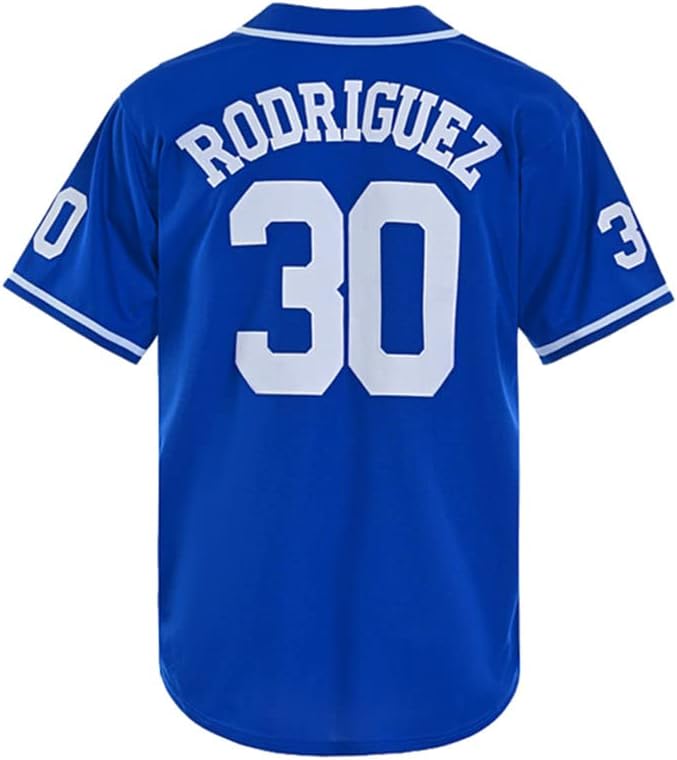 Men's The Sandlot Benny 'The Jet' Rodriguez Blue 30 Movie Baseball Jerseys - Image 3