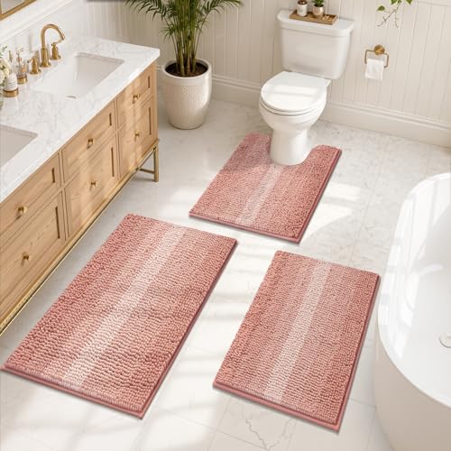 Yamaziot Bathroom Rugs Sets 3 Piece, Ultra Absorbent Non Slip Bath Mats - Image 7