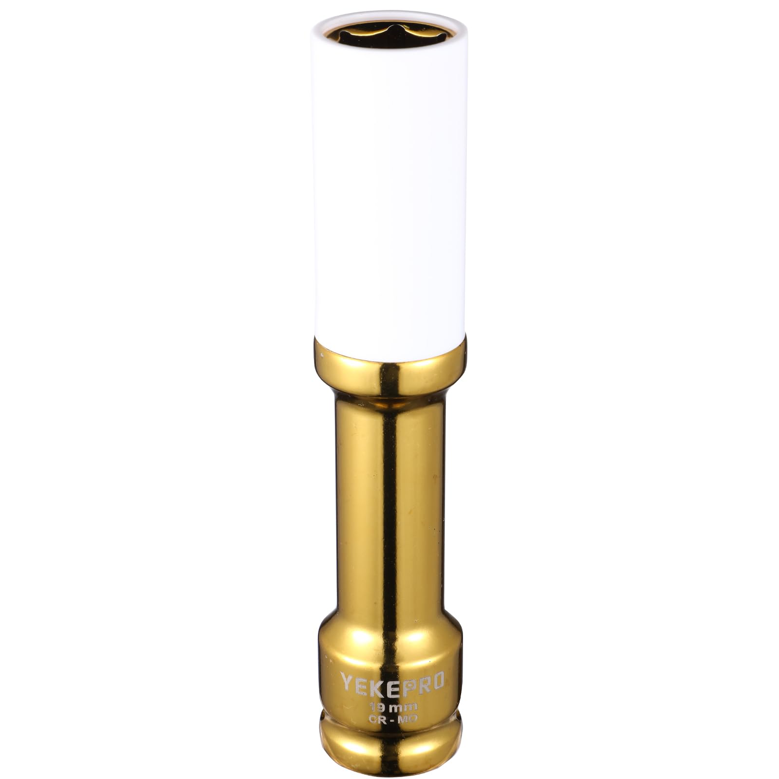 YEKEPRO 19mm 6" Extra-long Thin Wall Wheel Protector Impact Deep Socket Set, Non-Marring Lug Nut Socket Set, 6 Point, W12003A-19