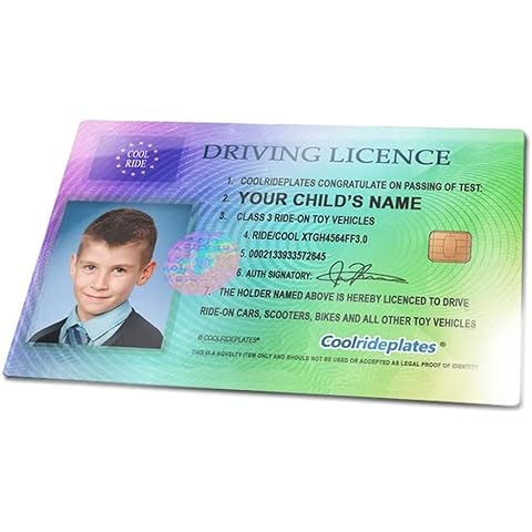 Coolrideplates Children's Personalised Novelty Photo Driving Licence Cover