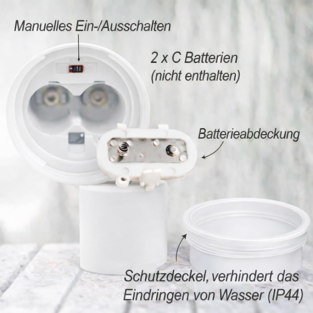 ReWu LED Kerze Deluxe Homeart Outdoor, Staubiges Sand | Kunststoff Kein Echtwachs, Realistische Flamme, Warmweißes Licht, Hitzebeständig für Aussenbereich