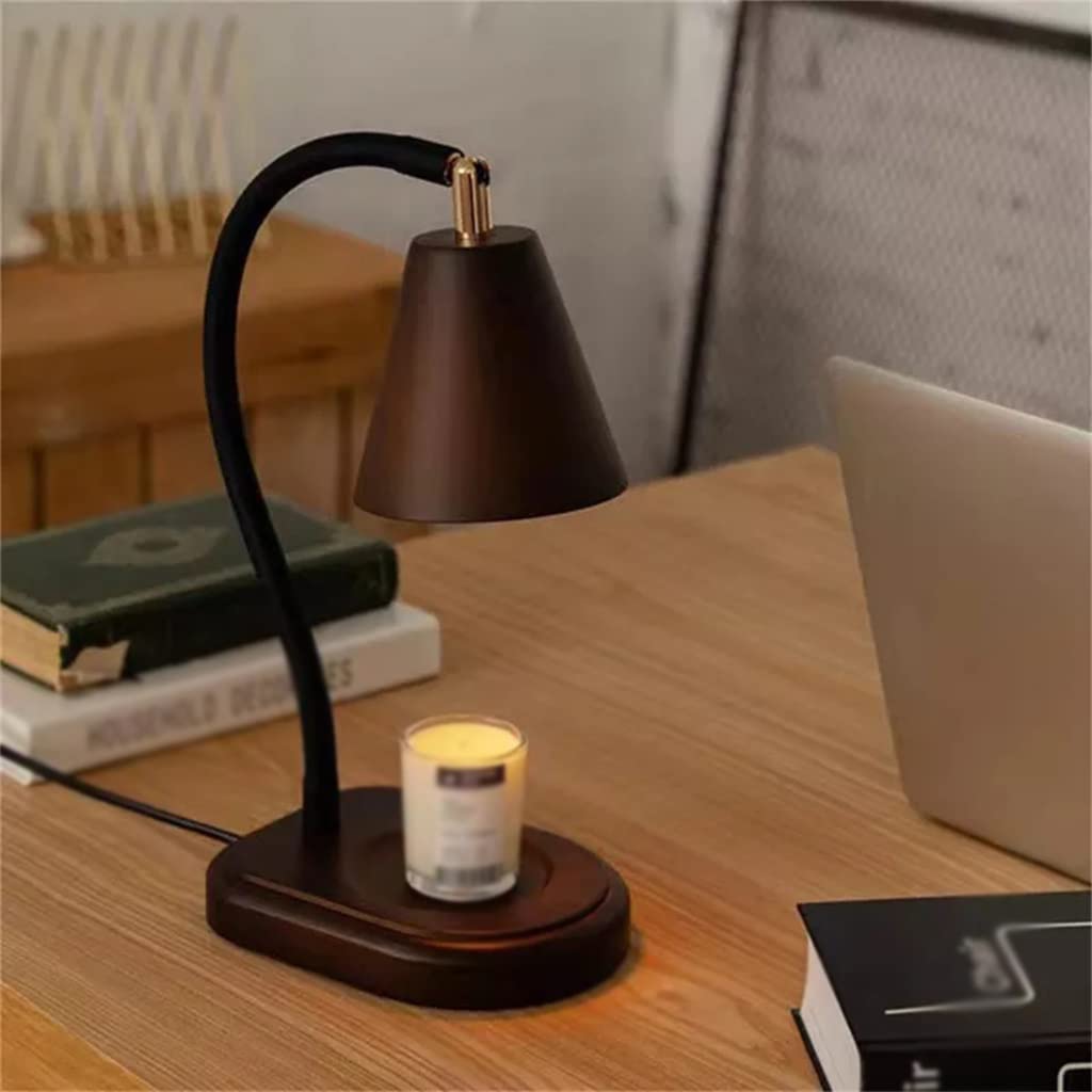 ppARK Lampada Candela Lampada per aromaterapia Regolabile in Altezza Lampada per Cera di Fusione Artigianale in Legno Lampada per scaldacandele per Camera da Letto, Bagno, Sala Yoga