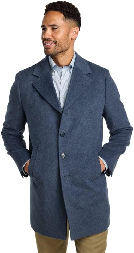 Paul Fredrick Men's Wool Blend Topcoat Blue 3X Large Tall - Image 2