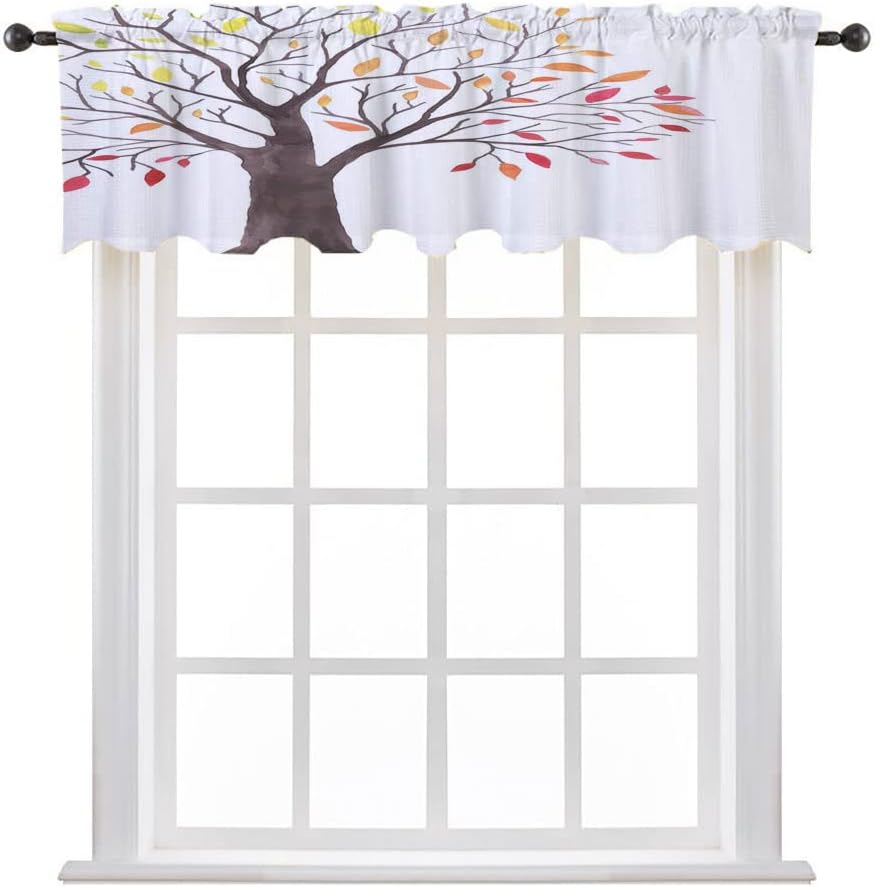 Valances for Living Room, Apartment Decor Waterproof Window Valance, New York Sunset Evening Triboro Bridge, 60" W x 18" L, Bedroom Bathroom Living Room Dining Room, Brown Blue