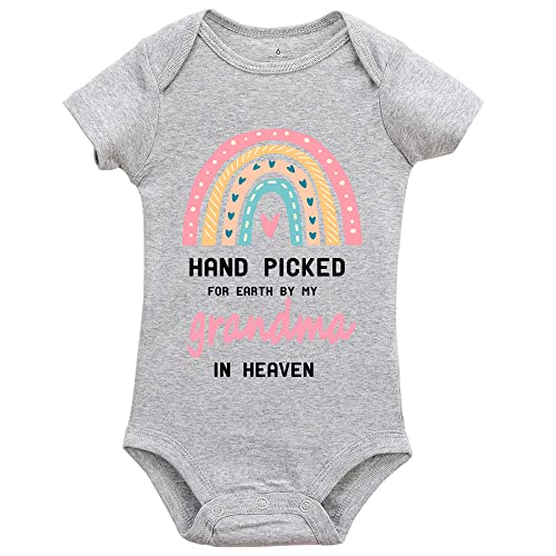 Image of Hand Picked for Earth by My Grandma in Heaven Unisex One-Piece Bodysuits