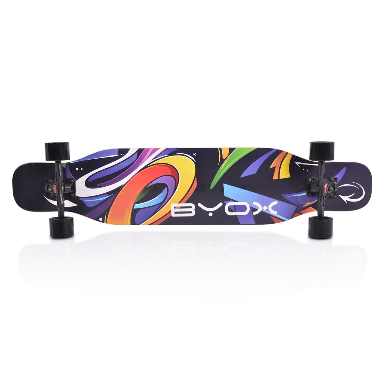 Skateboard Longboard 42' Dancing Style Roues PU ABEC-9 jusqu'à 100kg Sangle, Coloris:Noires