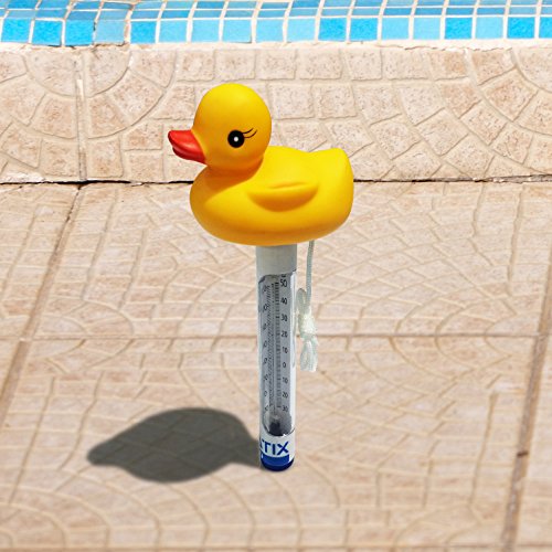 Floating Pool Thermometer By Aquatix Pro Cool Style Water Temperature Thermometers with String, Shatter Resistant, for Outdoor & Indoor Swimming Pools, Spas, Hot Tubs, Jacuzzis & Aquariums (Duck)