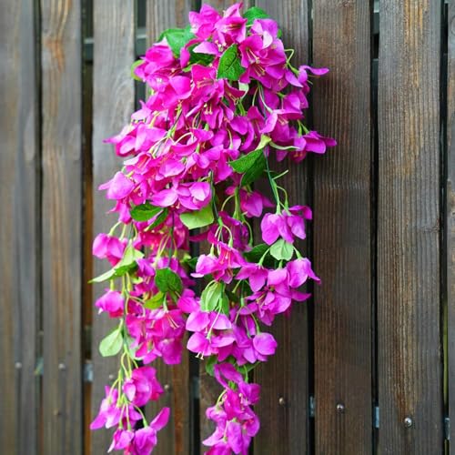 Image of Nutts Artificial Bougainvillea Silk Vines Creepers Hanging Flower Garland for Wedding & Home Decoration, Flower Garland (1, Bougainvillea Creeper (Purple))
