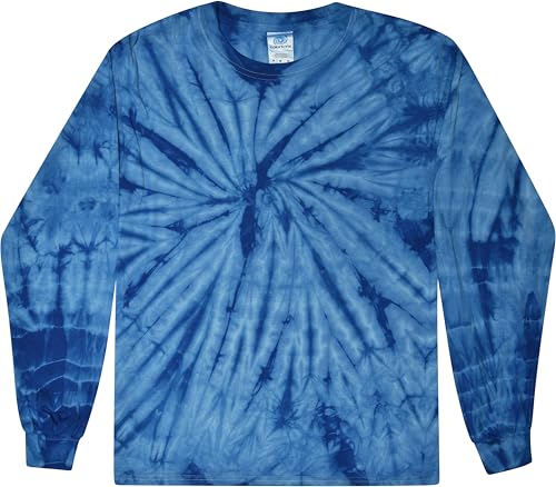 Image of Colortone Tie Dye T-Shirts for Boys and Girls - Unisex Long Sleeve Tie-Dye T Shirts for Kids