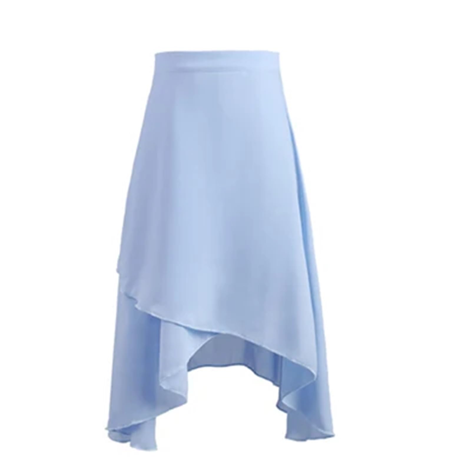 Ballett-Wickelrock FüR MäDchen Damen Ballettröcke Langer Wickelrock aus Chiffon Balletttanzkleid Tüllröcke Polyester Schnürrock Tanzkostüme for Erwachsene Zum Tanzen(Light Blue)
