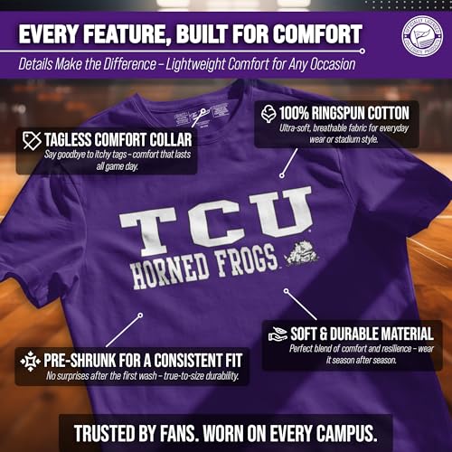 Image of NCAA Gameday Cotton T-Shirt for Men and Women | Officially Licensed NCAA Tee - Preshrunk Ring-Spun Cotton - Screen-Printed Team Logo