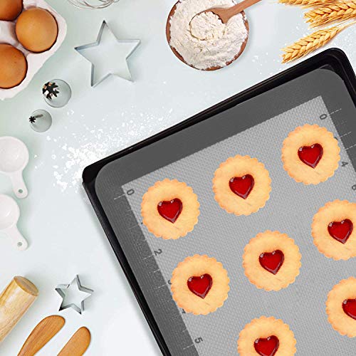 Silicone Baking Mats Set Of 3, Nonstick Quarter Baking Sheets Bpa Free Extra Thick Mat For Cookies, Pastry, Bread, Bun, Fondant (Gray) #TOP6