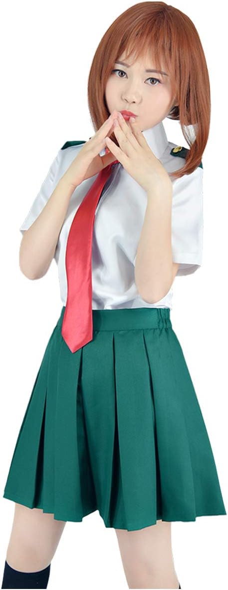 C-ZOFEK Women's Ochako Uraraka Cosplay Costume UA Uniform with Tie