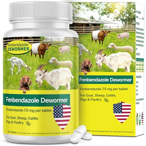 SHUNNIUB Dewormer for Goat Chickens Horses Sheep Poultry & More Fenbendazole for All Wormers Tapeworms Roundworms & Hookworms 100 ml